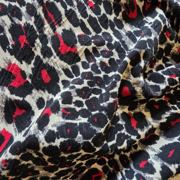 Chic Black and Red Leopard Print Blouse by Emily Daniels - Picture 4 of 9